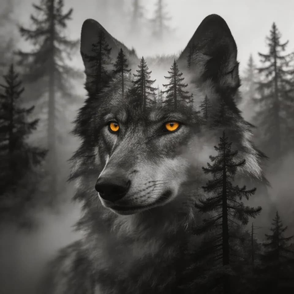 Wolf x Forest Seedream 5.0 Pro prompt example