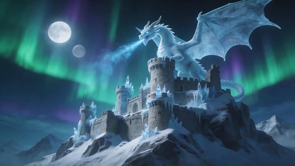 Ice Dragon Seedream 5.0 Pro prompt example
