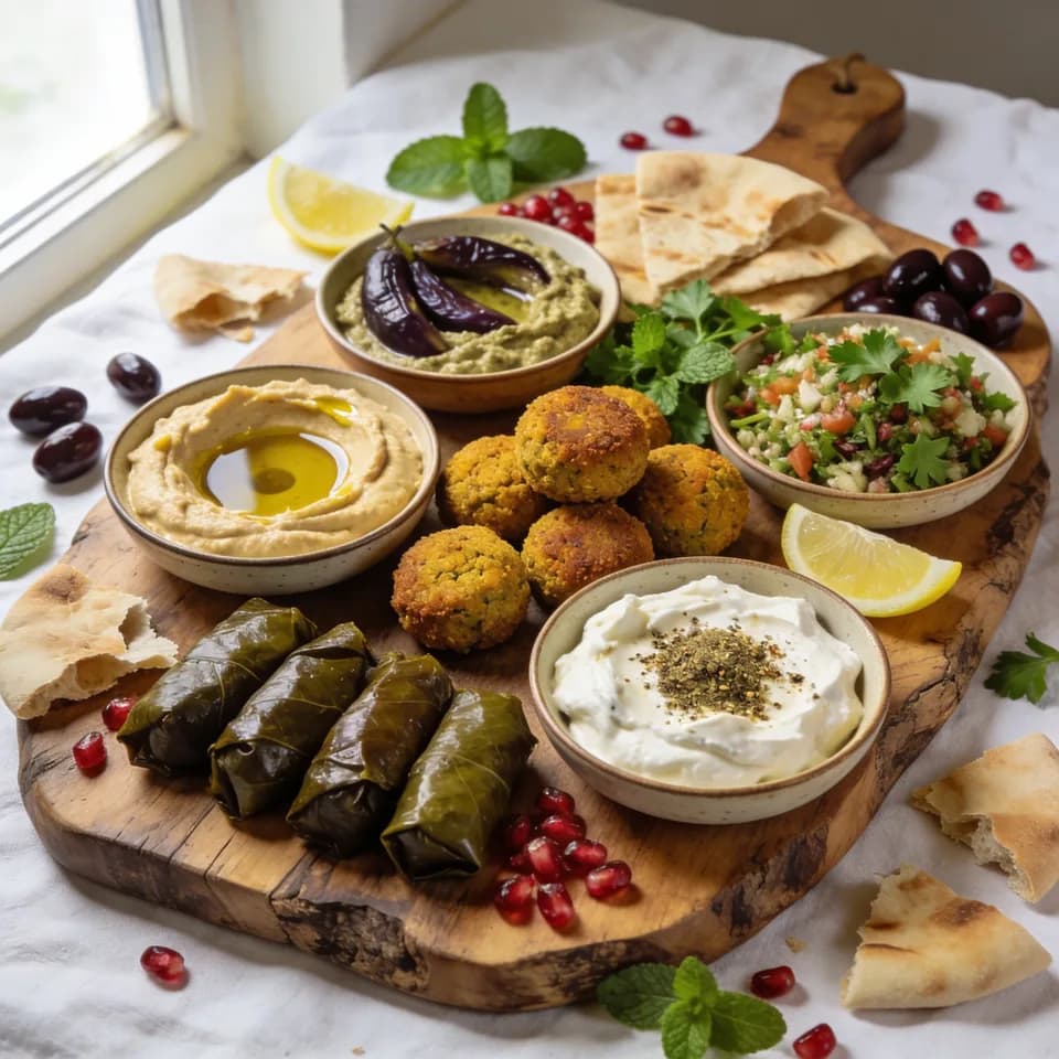 Mezze spread Seedream 5.0 Pro prompt example