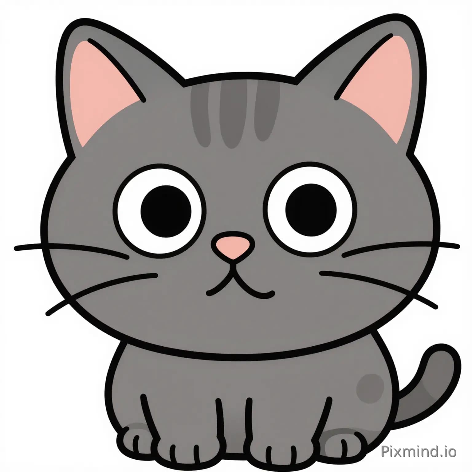 Cartoon cat clipart, white background