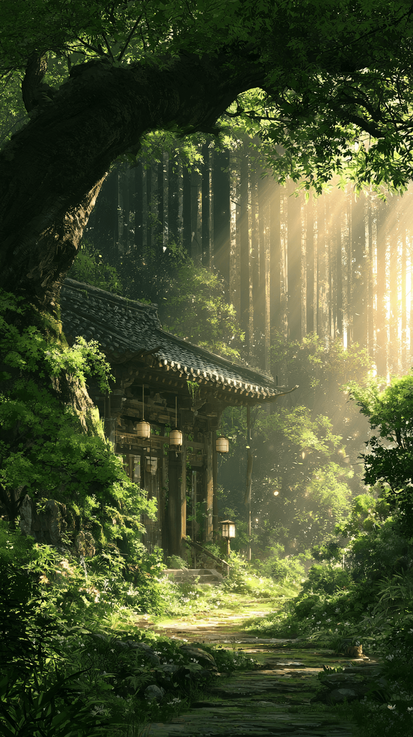 将上面生成的 第三张图调整一下，调整为阳光是细碎的洒下来不是整片的阳光，猫咪是趴着的闭眼的，其他所有的东西不变