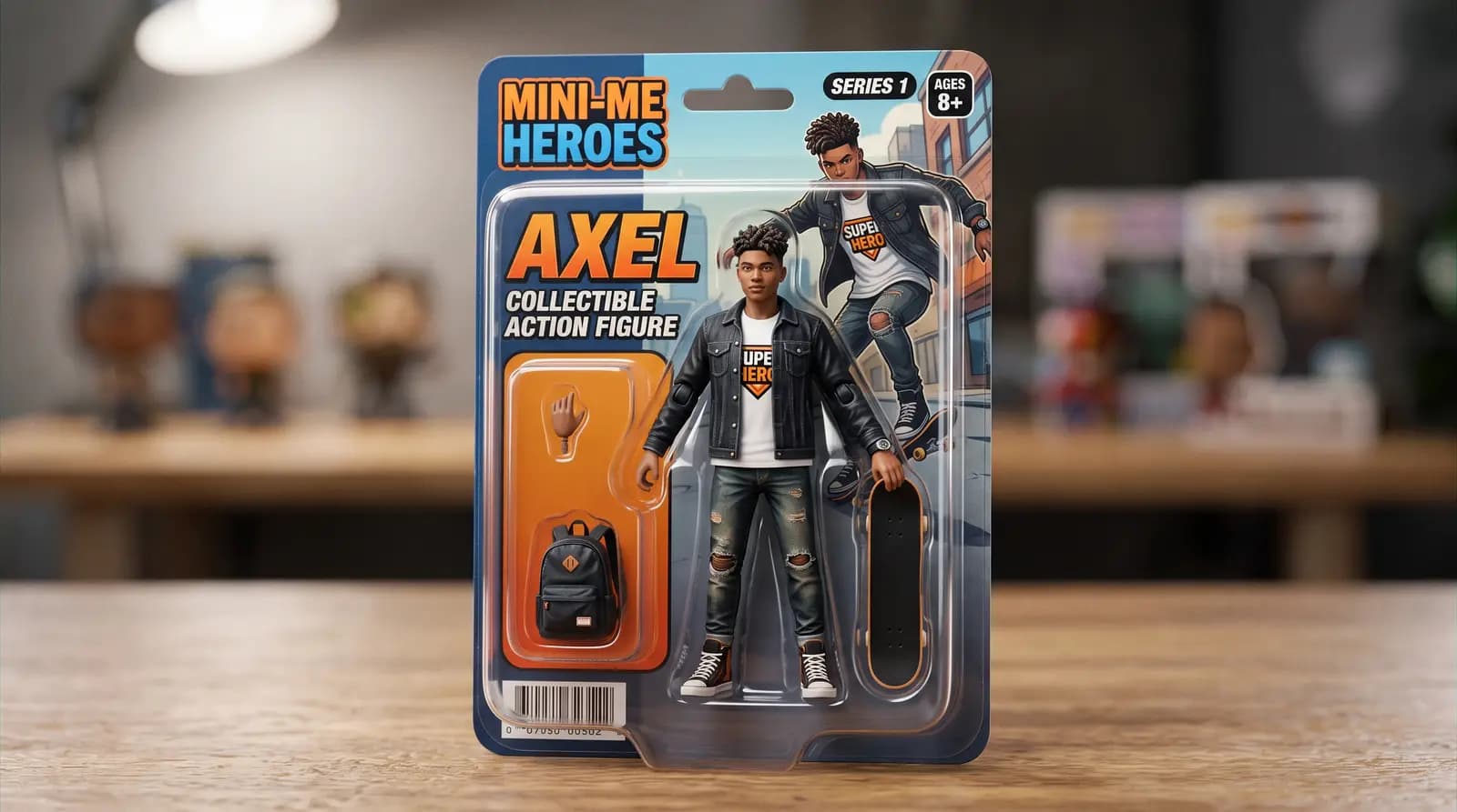 3D mini-me action figure render