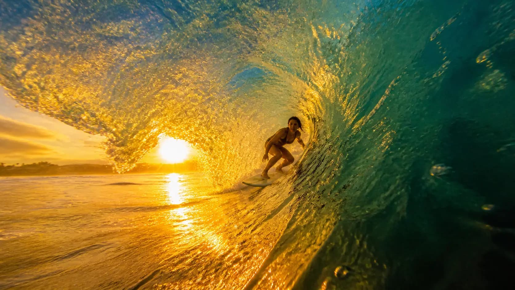 Big-Wave Surfer Barrel