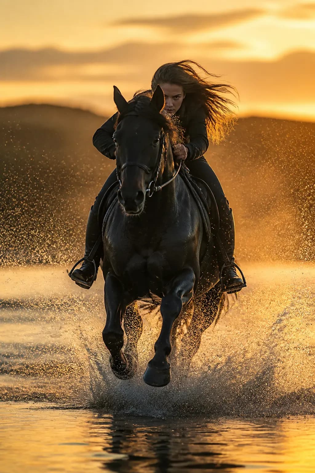 Horse Gallop Ocean Splash