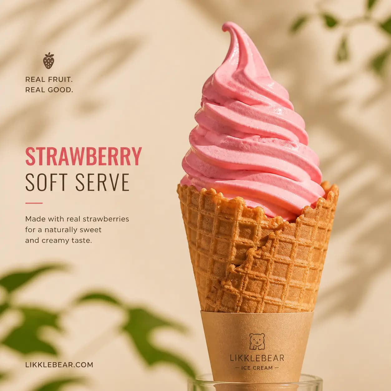 Strawberry Soft Serve Product Photography