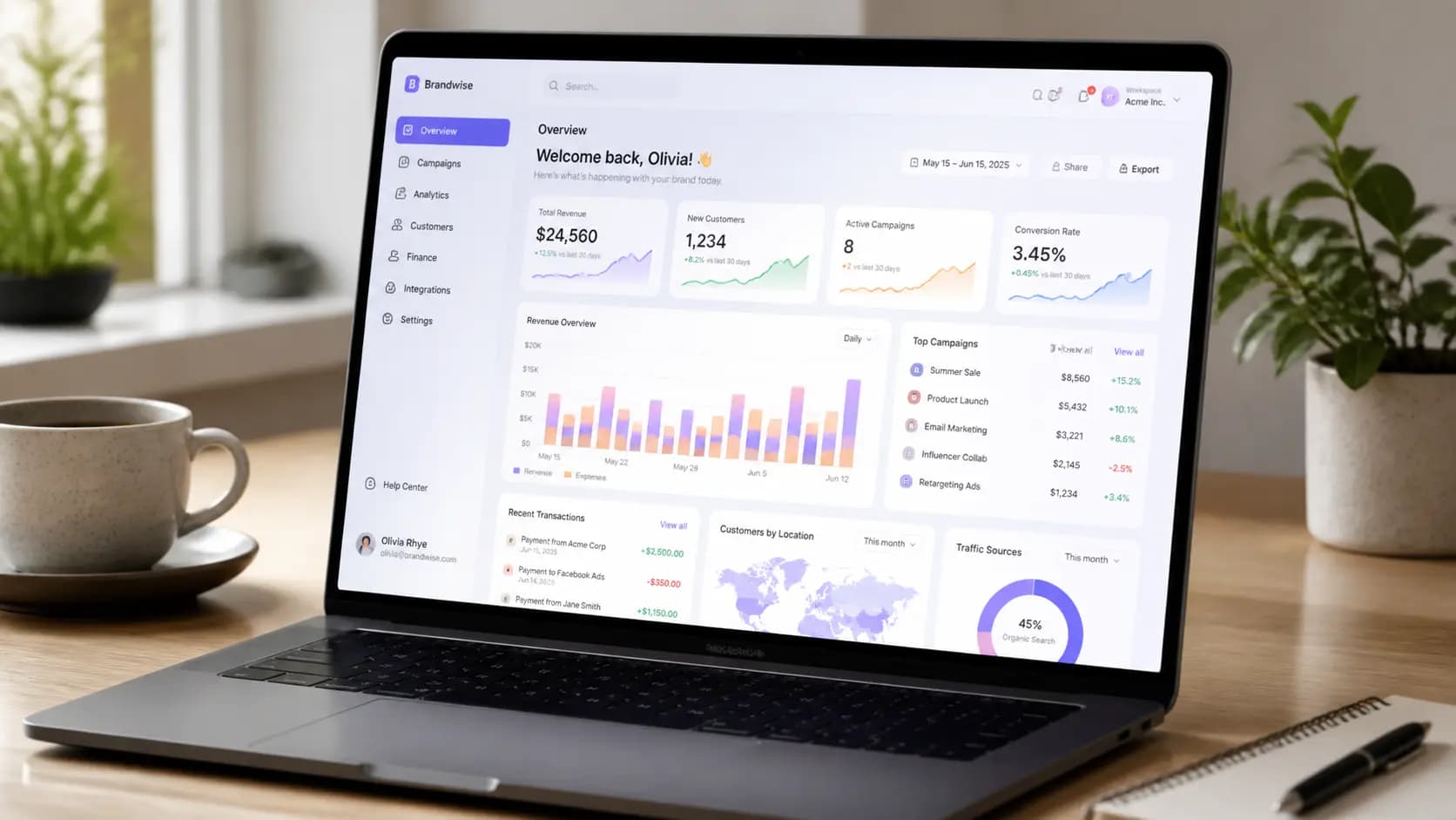 SaaS Dashboard Laptop Mockup