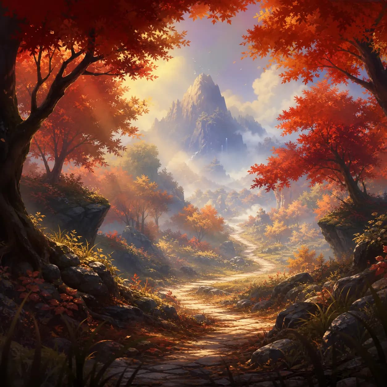 Game Background -- Forest Path