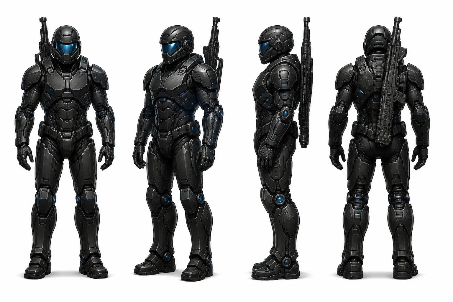 Sci-Fi Soldier Turnaround