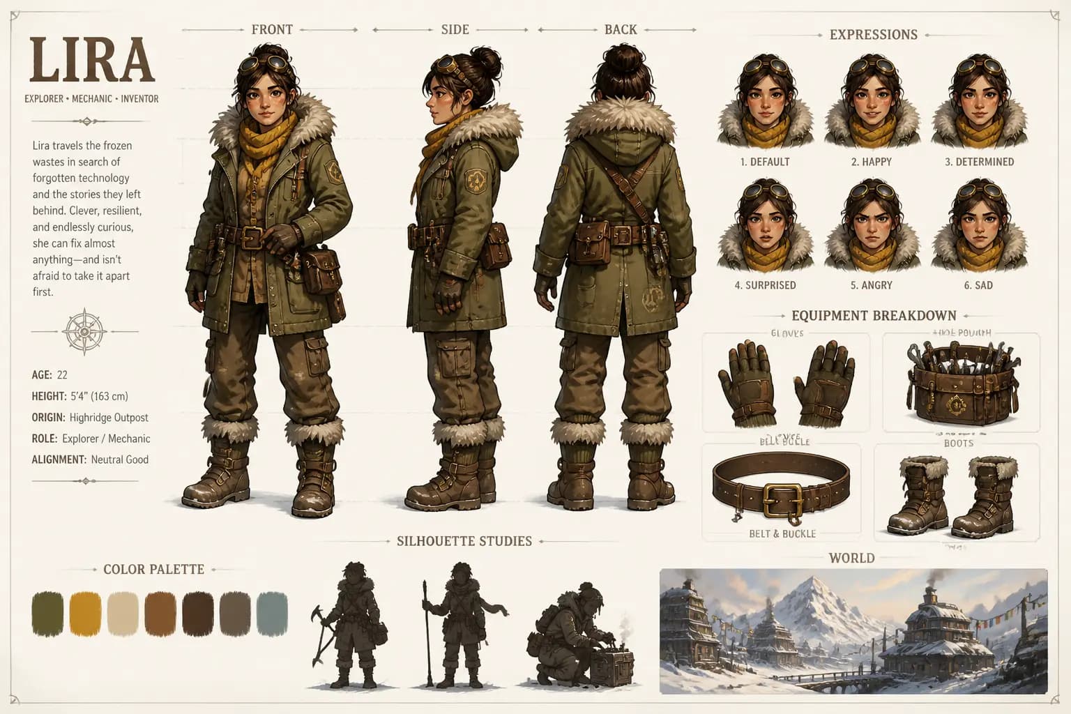 Adventure Character Design Sheet (Advanced)