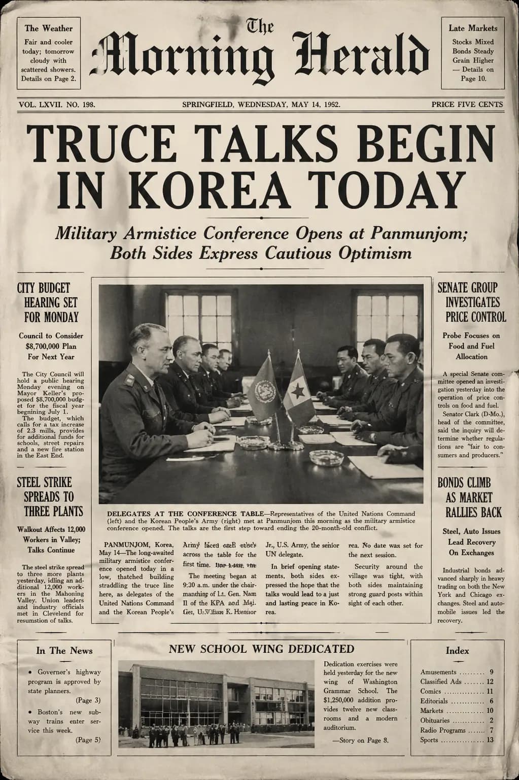 Vintage Newspaper Front Page